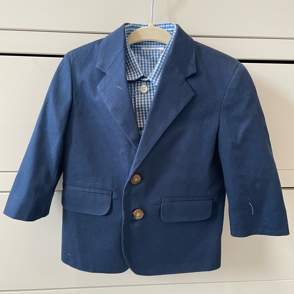 Nautica blazer jacket and dress shirt - navy 12m